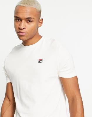 Fila Sunny t shirt with small box logo in cream ASOS