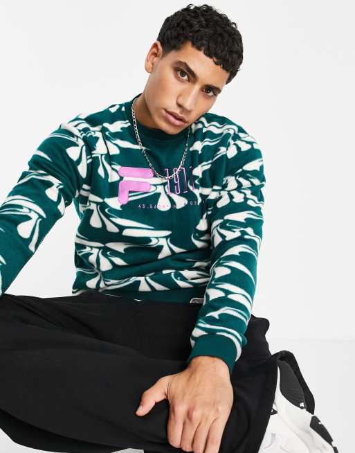 huiselijk nakoming genoeg Fila - Sweater met logo in wit met groen | ASOS