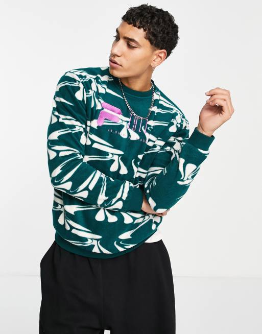 huiselijk nakoming genoeg Fila - Sweater met logo in wit met groen | ASOS