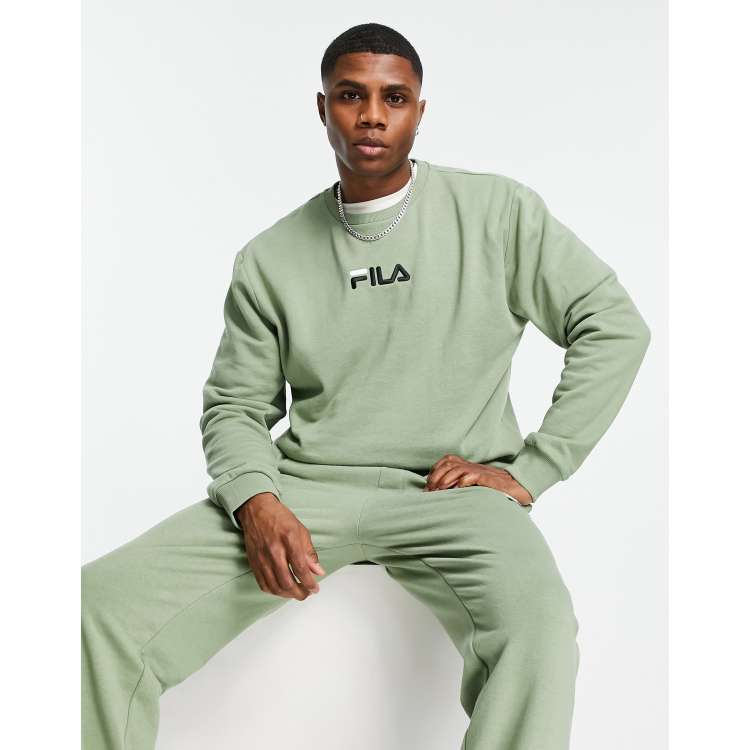 beton gedragen bruid Fila sweatshirt with logo in green | ASOS