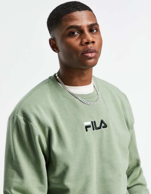 beton gedragen bruid Fila sweatshirt with logo in green | ASOS