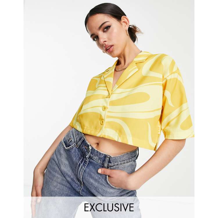 Yellow fila on sale crop top