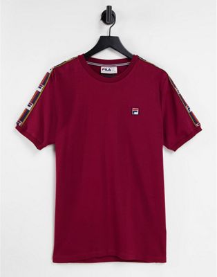 Nouveau Fila - T-shirt à bande contrastante - Rouge
