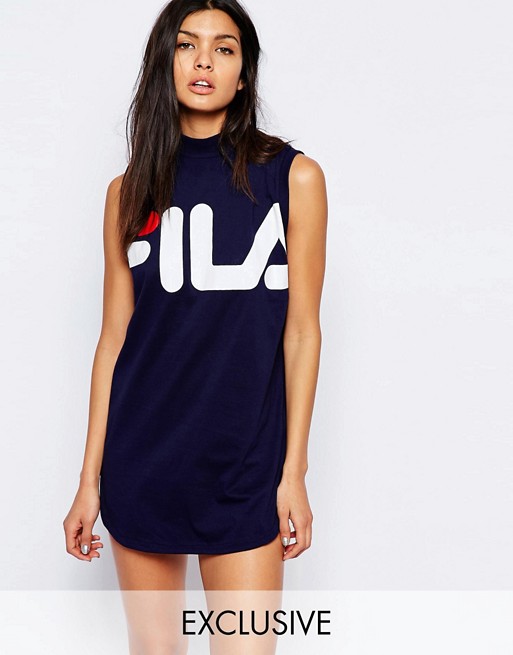 Fila | Fila T-Shirt Dress With High Neck & Large Front Logo