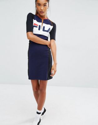 Fila T-shirt Dress With Zip Front In ...