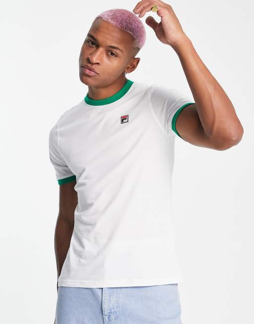 Fila T Shirt in WeiB und Grun mit Logo ASOS