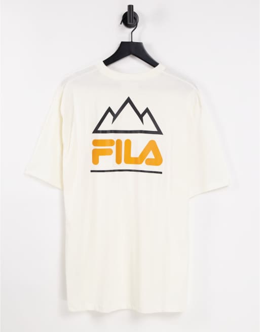 Fila t-shirt with back print in ecru | ASOS