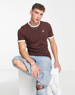 Fila t-shirt with branding in brown - ASOS Price Checker