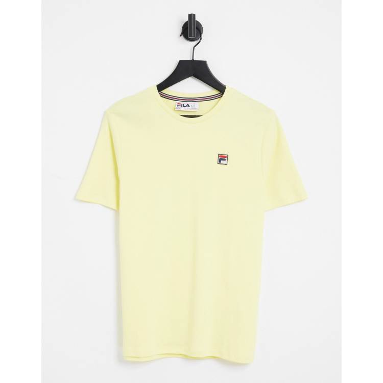 Yellow and white fila on sale shirt