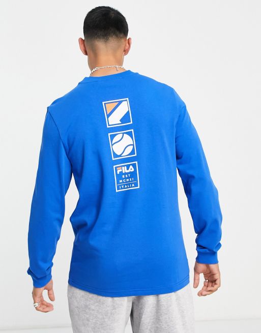 Fila – Tennis Club – Langärmliges Shirt in Blau mit Rückenprint, 2 von 4
