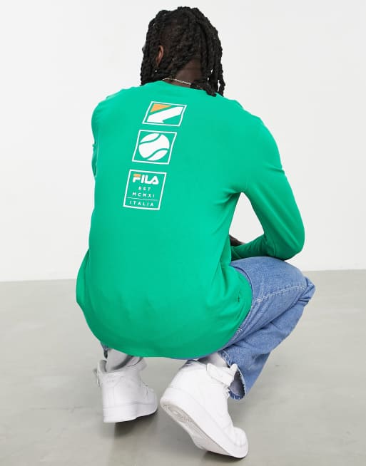 Fila – Tennis Club – Zielony T-shirt z długim rękawem