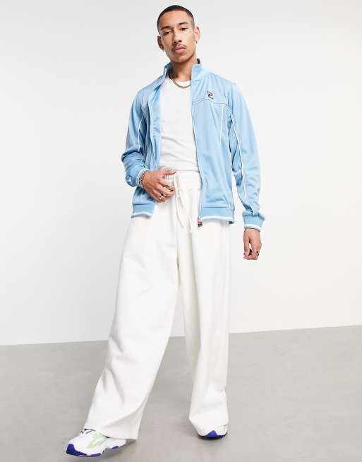 Fila Terry Veste de surv tement avec logo encadr Bleu ASOS