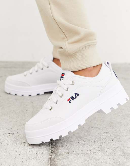 fila chunky white sneakers womens