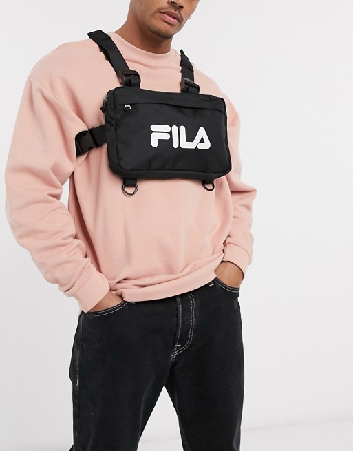 Fila Tibbs logo chest bag in black
