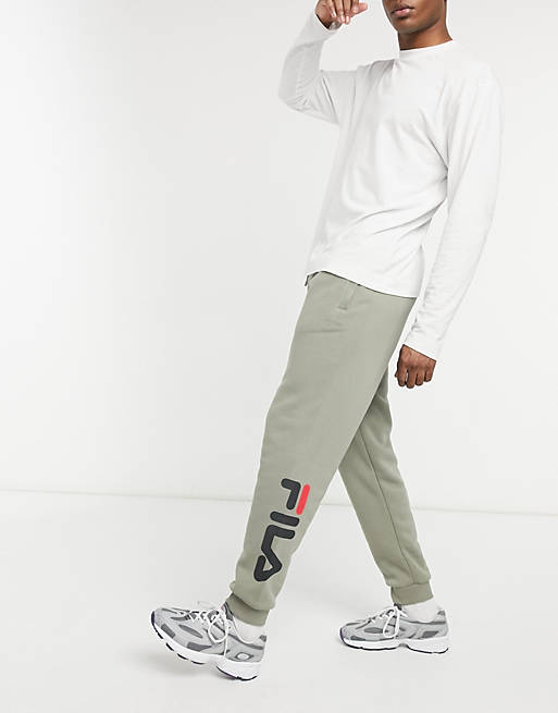Fila todd logo tapered joggers in beige