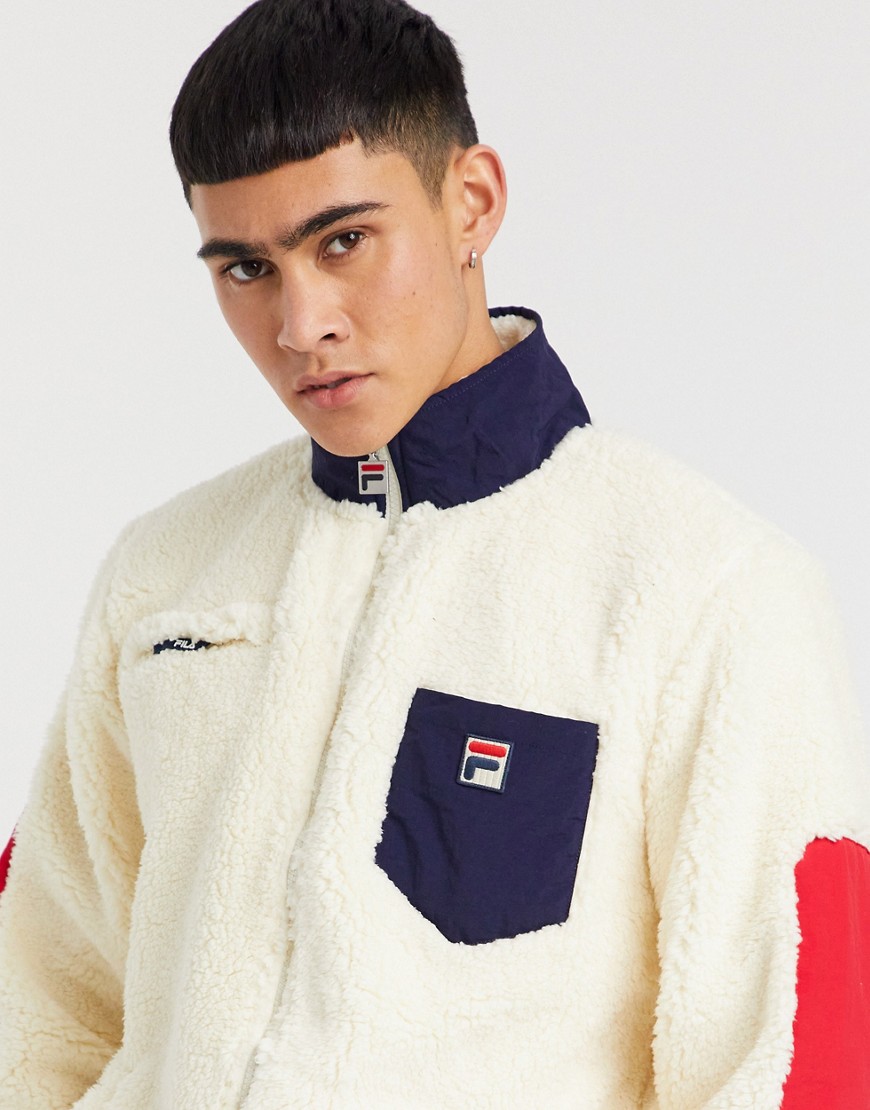 Fila - Token - Sherpa sweater met rits in wit