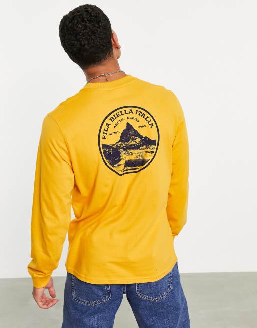 Fila - Top à manches longues et imprimé au dos - Jaune