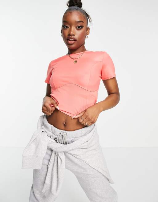 Fila - Top corto rosa con logo