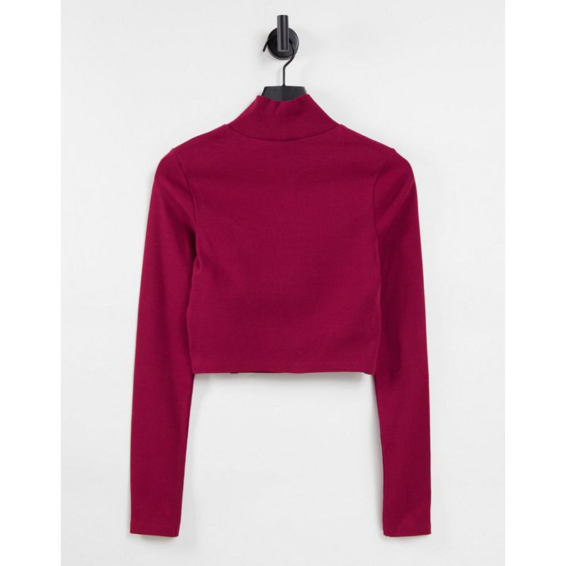 Top qs04I Fila - Top rosso a coste con cut-out