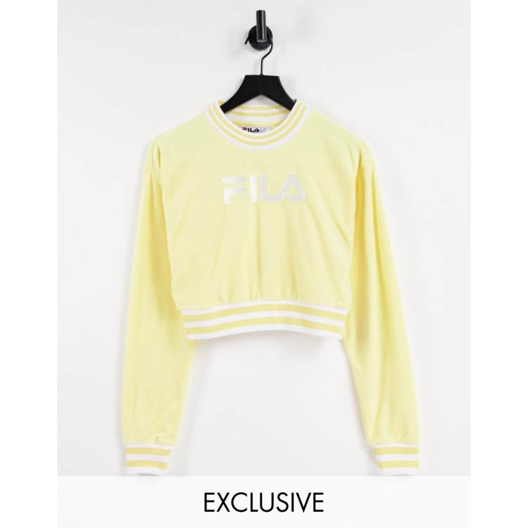 Yellow fila store crop top