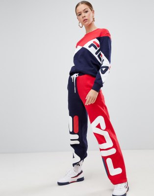 Fila tracksuit with baby blue blocking in black