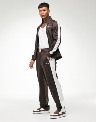 Fila tracksuit bottoms with logo in brown - exclusive to ASOS