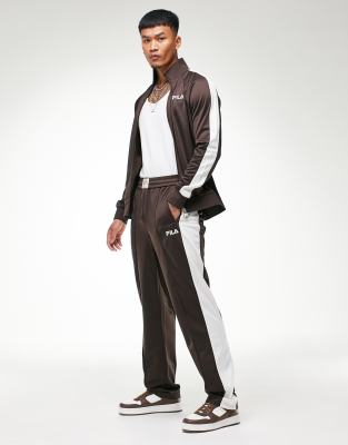 Fila tracksuit bottoms with logo in brown - Exclusive to ASOS