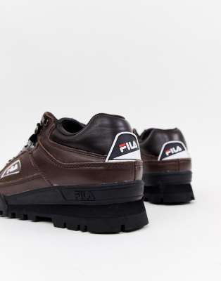 brown fila trainers