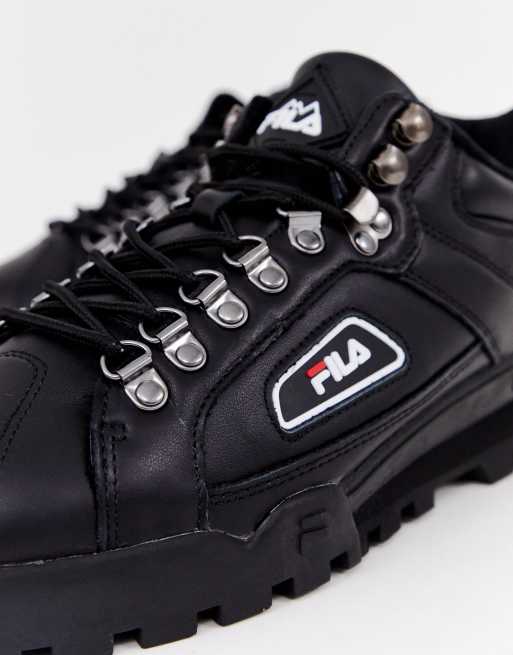 Fila trailblazer black clearance leather trainers