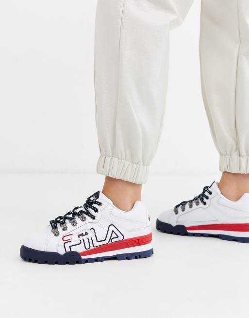 Fila white trailblazer leather big logo trainers new arrivals