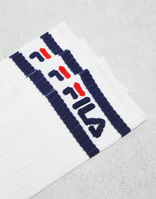 Fila unisex white | logo crew in socks ASOS navy pack 3 and