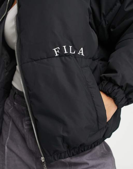 Fila logo best sale crop puffer jacket