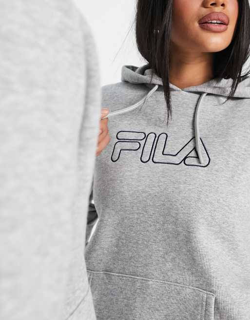 Fila Unisex heritage hoodie in gray ASOS