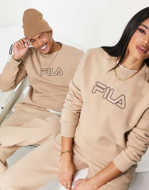 Faktisk grave Tolkning Fila Unisex heritage sweatshirt in beige | ASOS