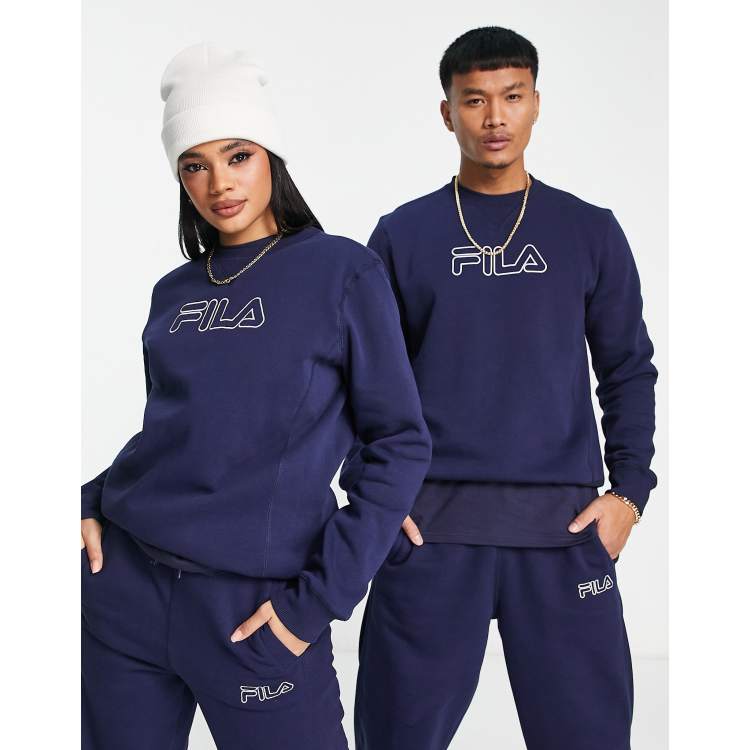 Fila Unisex heritage sweatshirt in navy ASOS