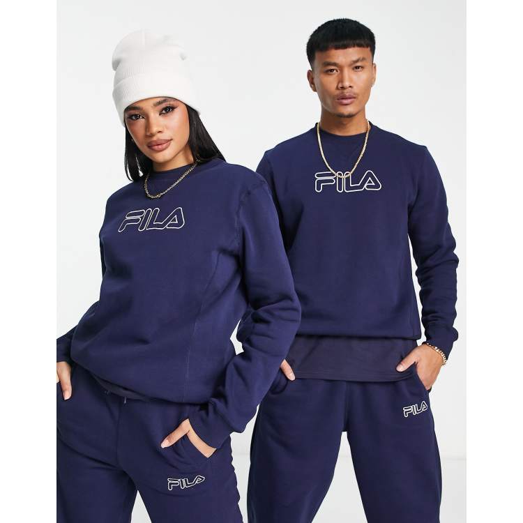 Hulpeloosheid Horizontaal Fabrikant Fila Unisex heritage sweatshirt in navy | ASOS