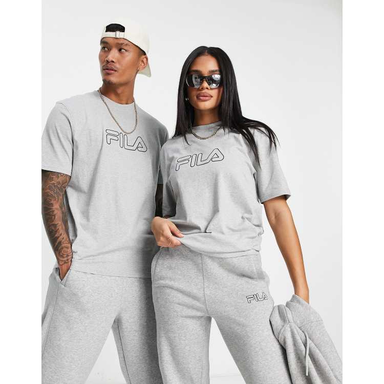 Fila Unisex Heritage T shirt in grijs ASOS