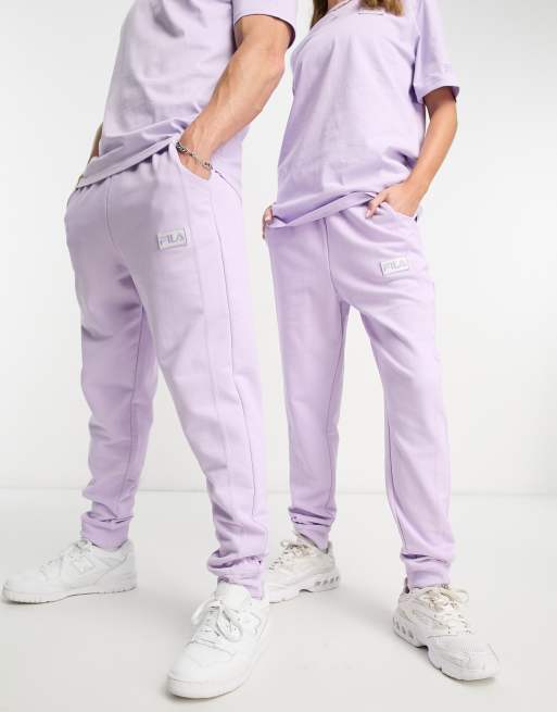 Fila unisex tracksuit with seam detail in lilac ASOS