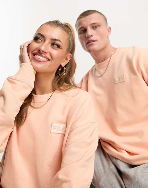 Fila Unisex Trev Sweatshirt With Seam Detail in apricot-Orange