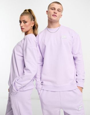 Fila unisex Trev sweatshirt with seam detail in lilac - ASOS Price Checker