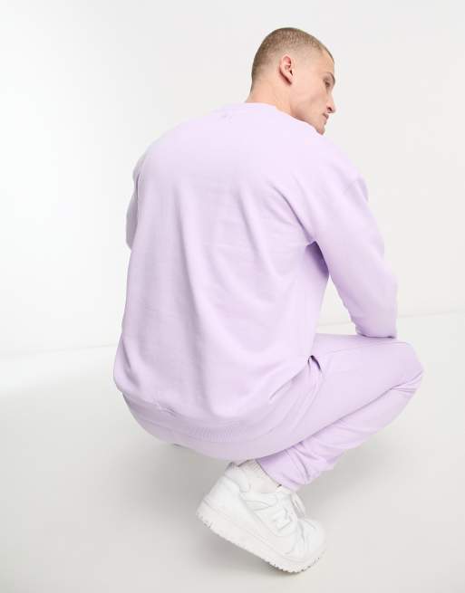 Fila unisex Trev sweatshirt with seam detail in lilac ASOS