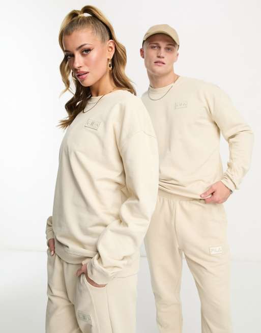 Fila unisex Trev sweatshirt with seam detail in oatmeal