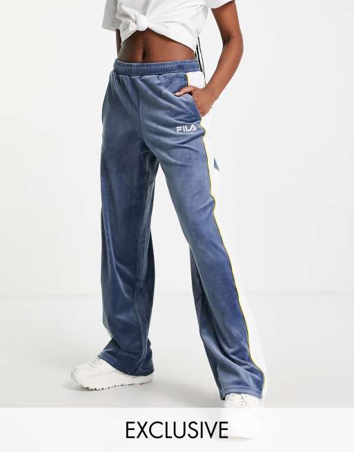 Fila velour trackies in blue