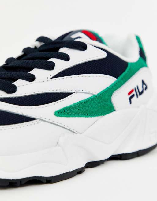 Fila Venom Baskets Blanc vert et bleu marine