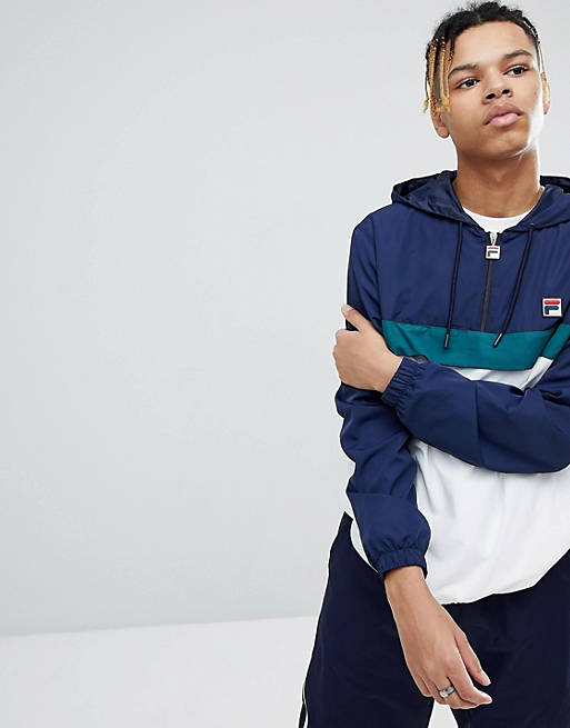 Fila Vintage Overhead Jacket With Small Logo In White | ASOS