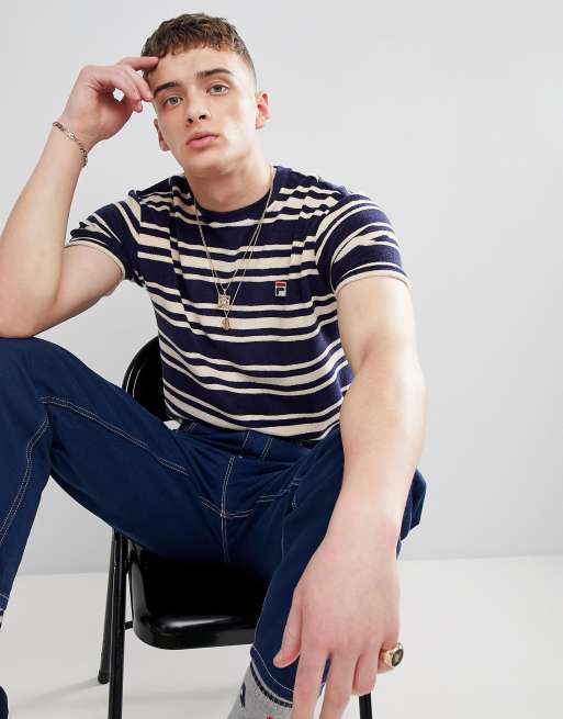 Tee shirt cheap fila a rayure