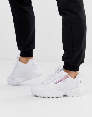 fila white disruptor 3 zip trainers