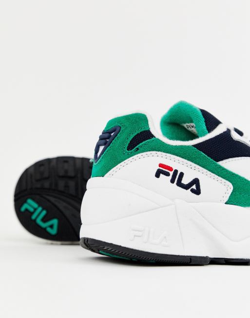 Green and white fila on sale shoes