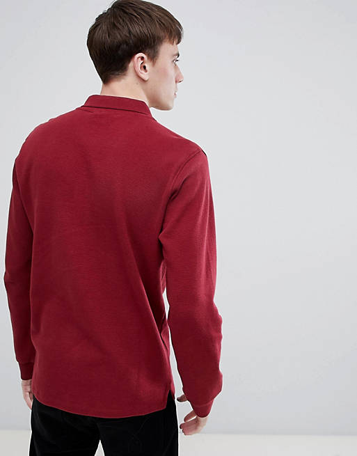 Fila White Line Bertoni Long Polo Shirt In Red | ASOS