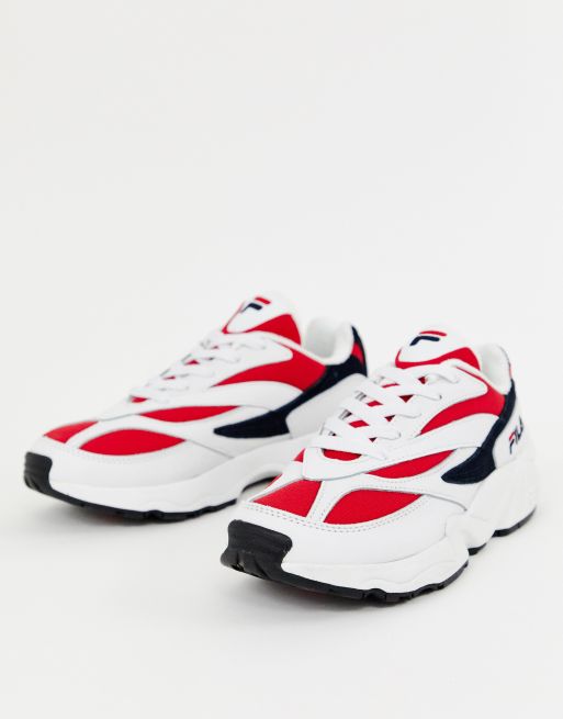 Fila white red and navy venom on sale trainers